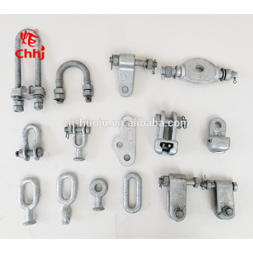 Hot-dip Galvanized Steel ball eye / socket clevis/ anchor shackles / link plate / for Overhead Transmission Pole Line Hardware